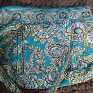 Vera Bradley 8x13 Tote Purse Teal White